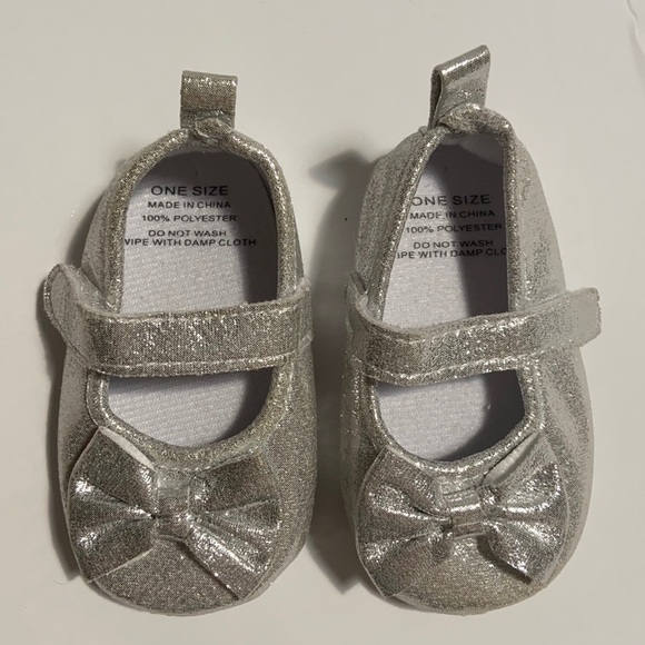 Other - Silver shiny girls crib shoes